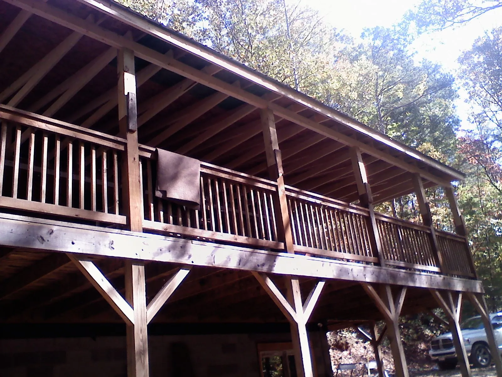 Timber framing under a new elevated porch and deck — Roof Leak Repair in Hartsville by Roofing Brothers